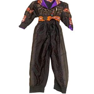 Vintage BOGNER leopard print boho ski suit w headband and belt